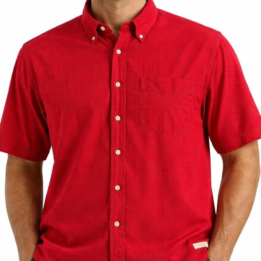 Vtg American Eagle Waffle Knit Shirt XL Red Made In Hong Kong 90s Thermal Grunge